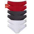 Bikinislip VIVANCE ACTIVE Gr. 32/34, 6 St., rot (rot, schwarz, weiß) Damen Unterhosen Bekleidung
