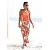 Maxikleid S.OLIVER, Damen, Gr. 34, N-Gr, orange (koralle, bedruckt), Jersey, Obermaterial: 100% Viskose, modisch, figurumspielend bodenlang, Rundhals, ohne Ärmel, Kleider, im Lagen-Look mit Blumenprint, Sommerkleid, Strandkleid, Topseller