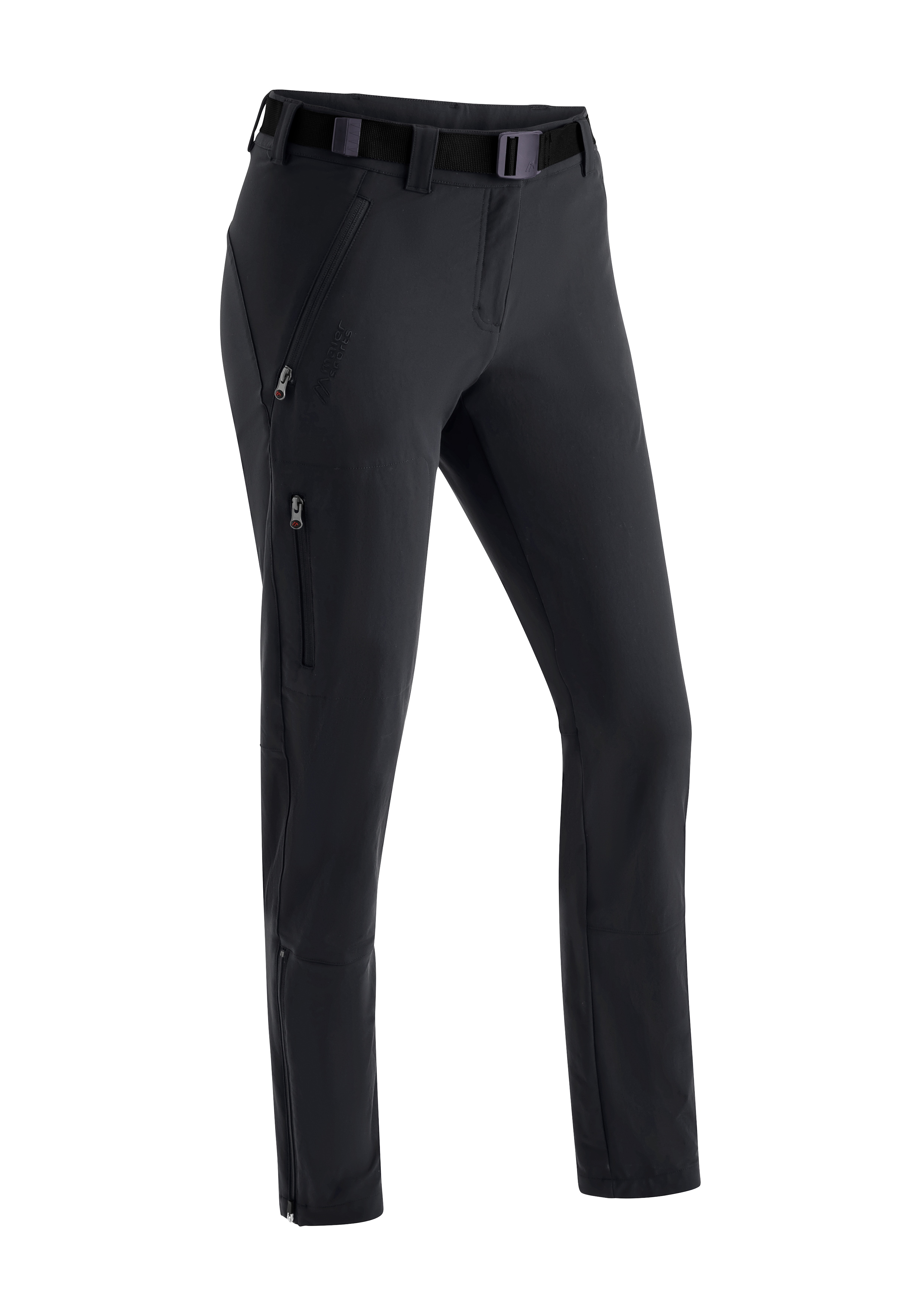Funktionshose MAIER SPORTS "Lana slim", Damen, Gr. 18, Kurzgrößen, schwarz, 91% Polyamid, 9% Elasthan, Hosen, Damen Wanderhose, atmungsaktive Outdoor-Hose, 3 Taschen, Slim Fit Image