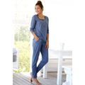 Pyjama ARIZONA Gr. 48/50, blau (jeans, meliert) Damen Homewear-Sets Pyjamas