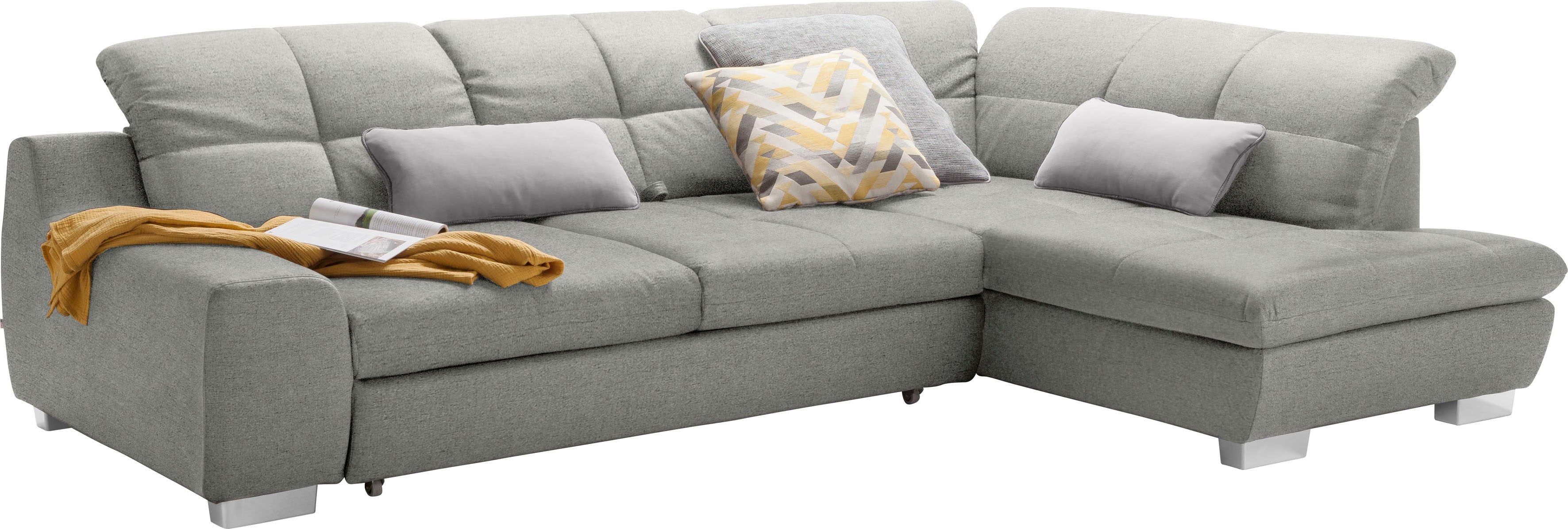 Ecksofa "SO 1200 inkl. Sitztiefen- & Rückenverstellung für hohen Sitzkomfort", grau (hellgrau gba 9), B:292cm H:89cm T:212cm, 100% Polyester, SET ONE BY MUSTERRING, Sofas, Ecksofa, wahlweise mit Bettfunktion, L-Form