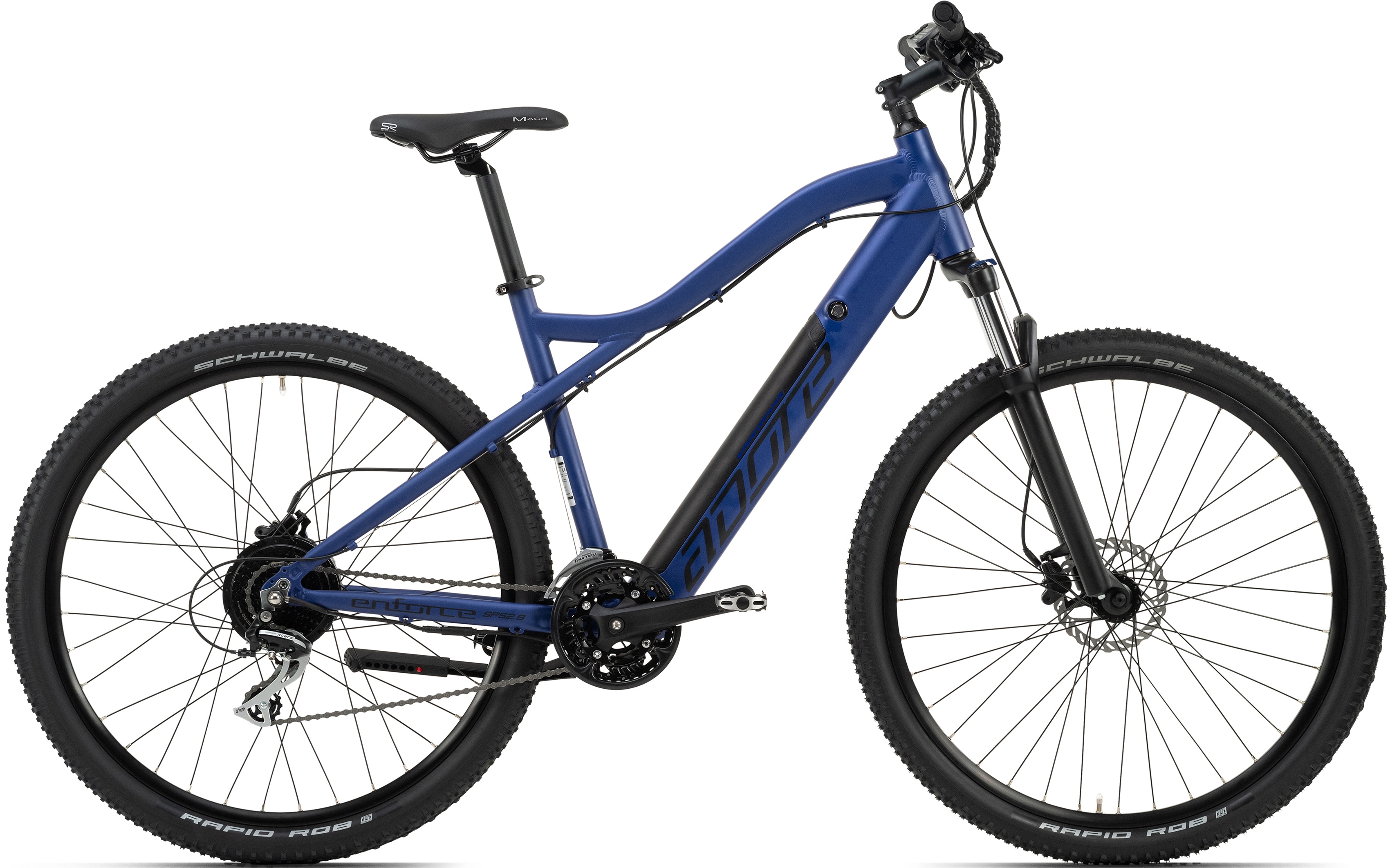 E-Bike ADORE "Enforce" Gr. 49, blau (blau, schwarz), Elektrofahrräder, 49cm, 29 Zoll (73,66cm), Pedelec, Elektrofahrrad für Damen u. Herren, MTB Image
