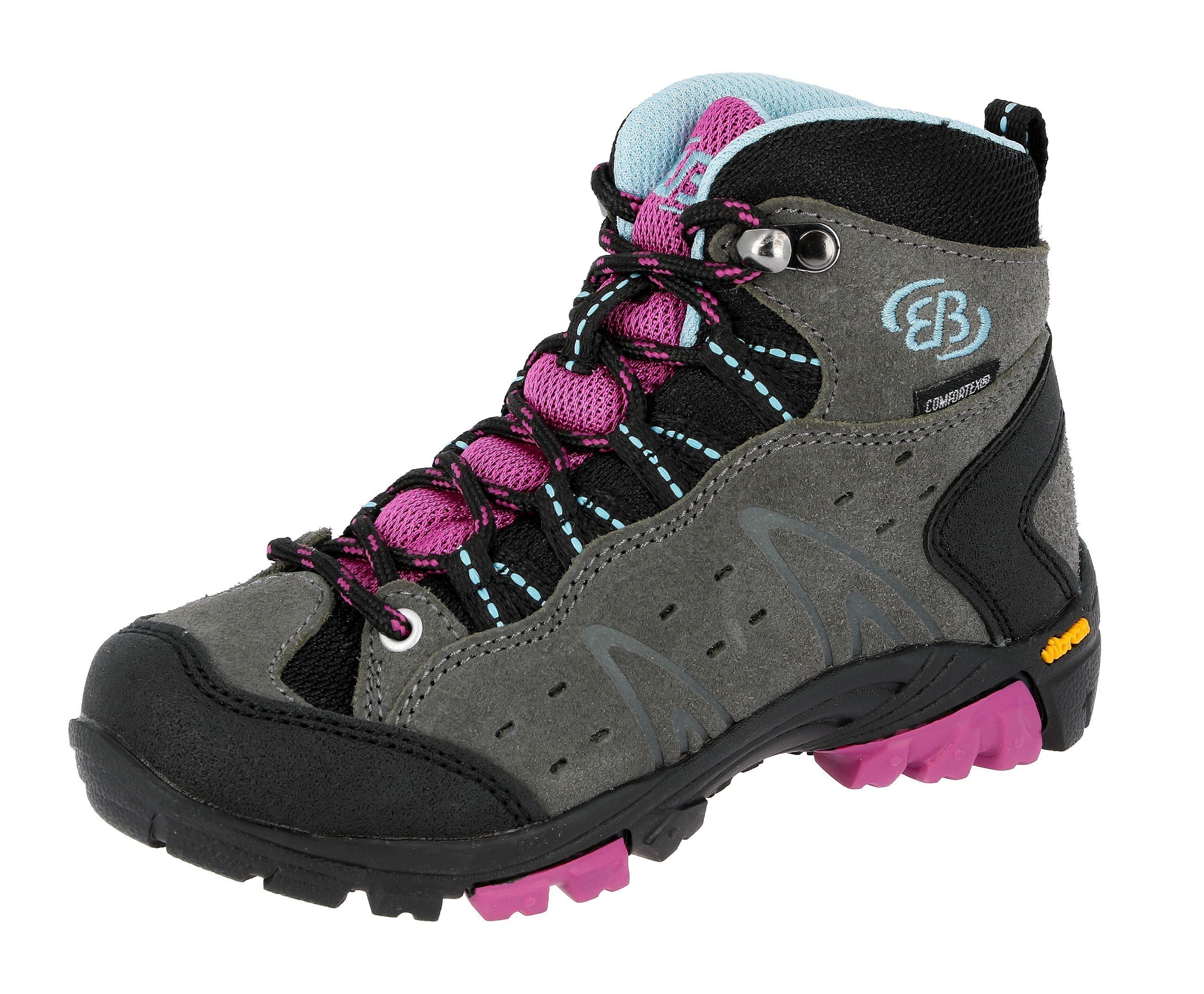 Wanderschuh BRÜTTING "Outdoorstiefel Mount Bona High Kids", Kinder, Gr. 41, grau, Veloursleder, Schuhe Wanderschuh