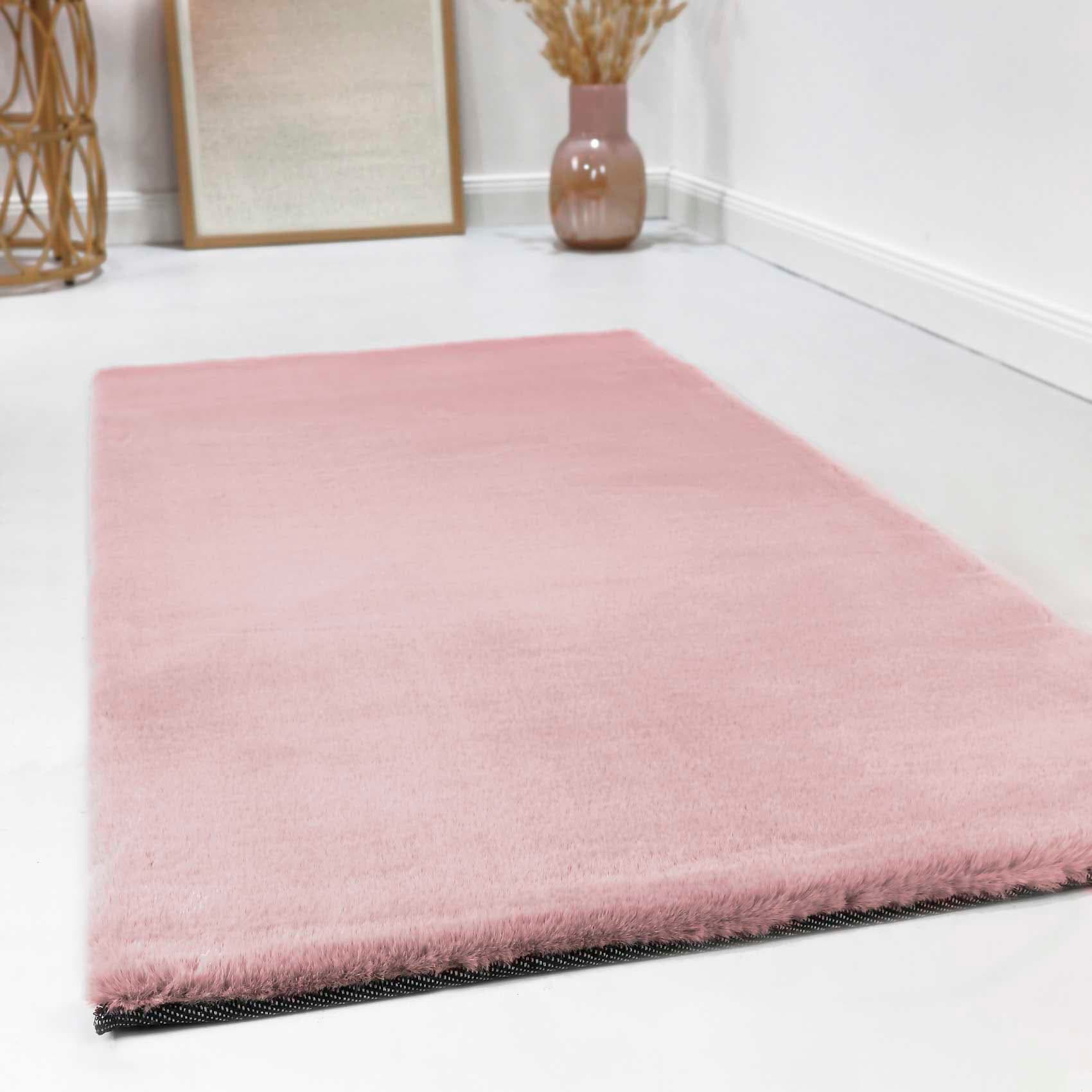 Hochflor-Teppich ESPRIT "Alice ESP-4377, Kunstfell" Gr. 31, rosa, B:130 H:25 L:190, Kunstfaser, Teppiche, Kaninchenfell-Haptik, besonders weich und dicht, für alle Räume Image