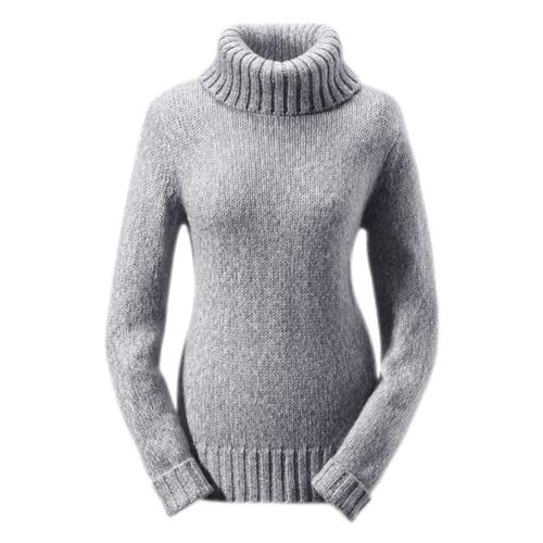 Rollkragenpullover ANISTON CASUAL Gr. 44, grau (grau-meliert) Damen Pullover Bestseller