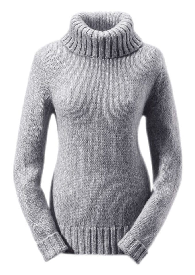 Rollkragenpullover ANISTON CASUAL, Damen, Gr. 46, grau (grau, meliert), Grobstrick, Obermaterial: 100% Polyacryl, meliert, figurbetont hüftbedeckend, breiter Bund, Pullover Rollkragenpullover