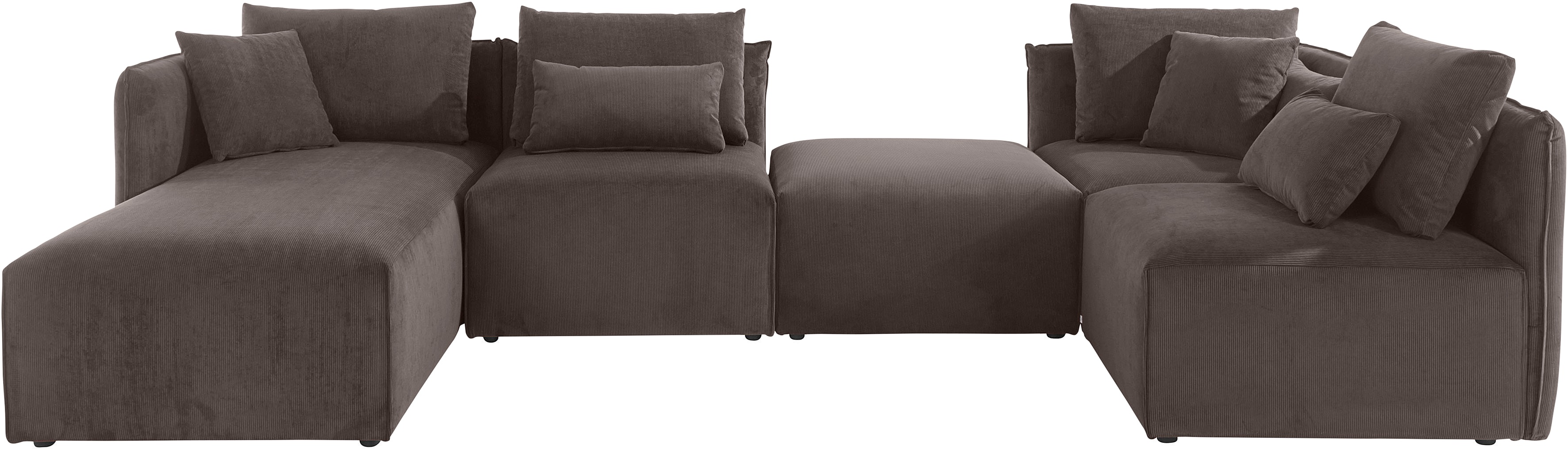 Wohnlandschaft OTTO HOME "Nöre U-Form", braun, B:340cm H:86cm T:172cm, 92% Polyester, 8% Polyamid, Sofas, Wohnlandschaft, 5 Teile, in vielen Bezugsqualitäten und Farben s. auch "Nöre"