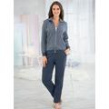 Hausanzug Gr. 40/42, blau (marine, gestreift) Damen Homewear-Sets Hausanzüge