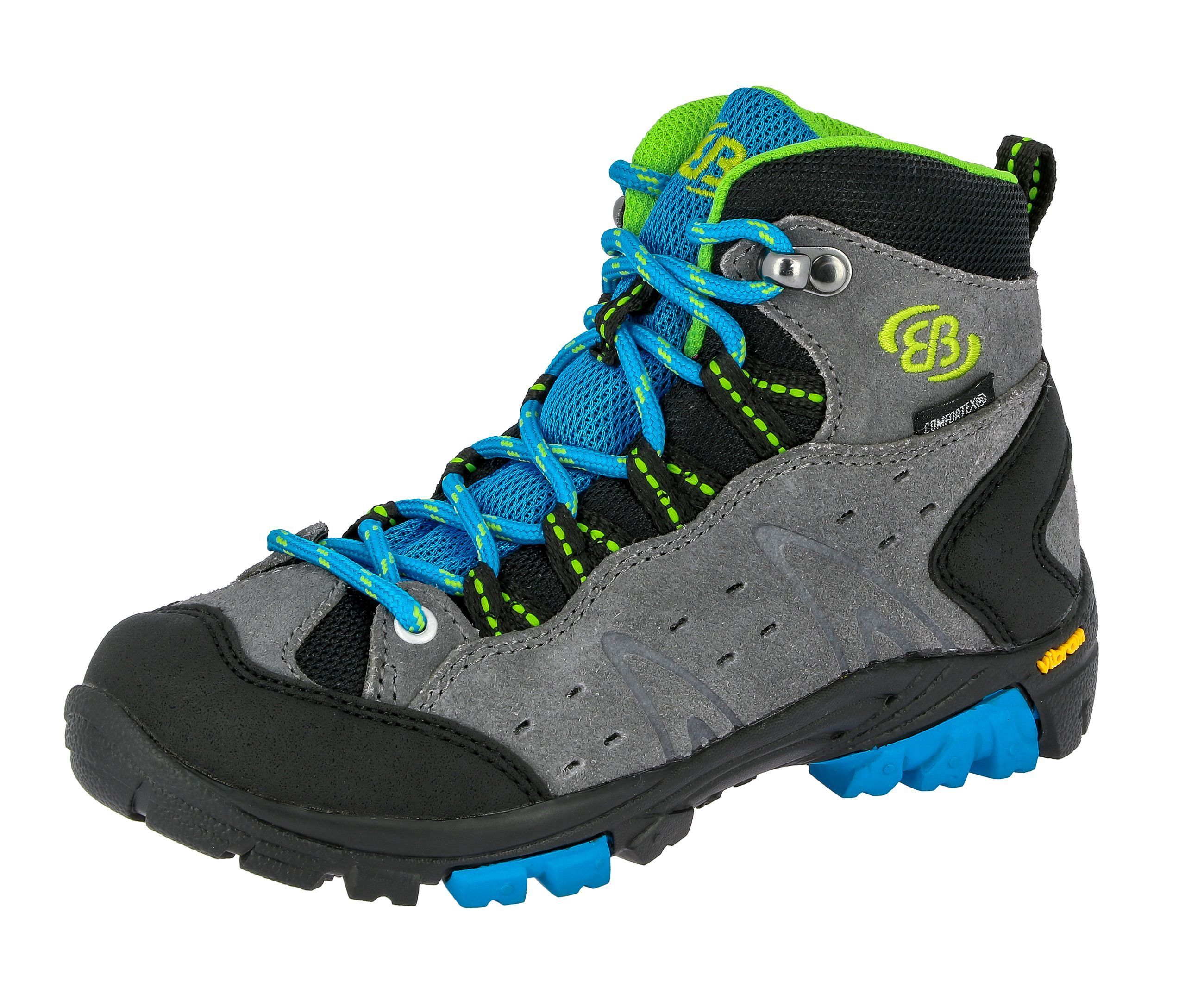 Outdoorschuh BRÜTTING "Outdoorstiefel Mount Bona High Kids", Kinder, Gr. 36, grau, Veloursleder, Schuhe Outdoorschuh