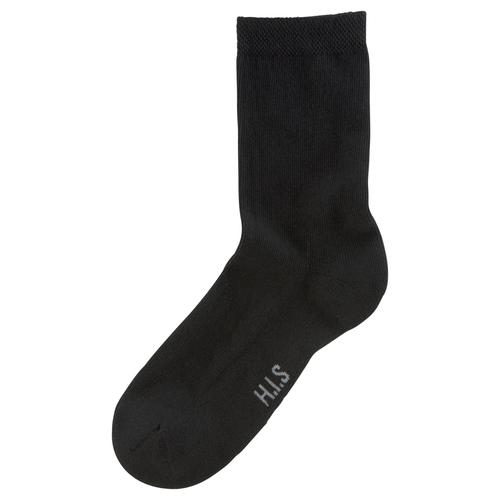 Socken H.I.S Gr. 43-46, schwarz (6x schwarz) Damen Socken mit bequemem Frottee