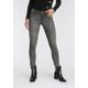 Skinny-fit-Jeans ARIZONA "mit Keileinsätzen" Gr. 42, N-Gr, grau (grey, used) Damen Jeans Röhrenjeans Low Waist