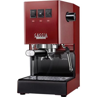 GAGGIA Siebträgermaschine "New Classic Stainless Steel" Kaffeemaschinen vom Erfinder des Espresso - Barista@Home-Experience rot (cherry red) Kaffee Espresso