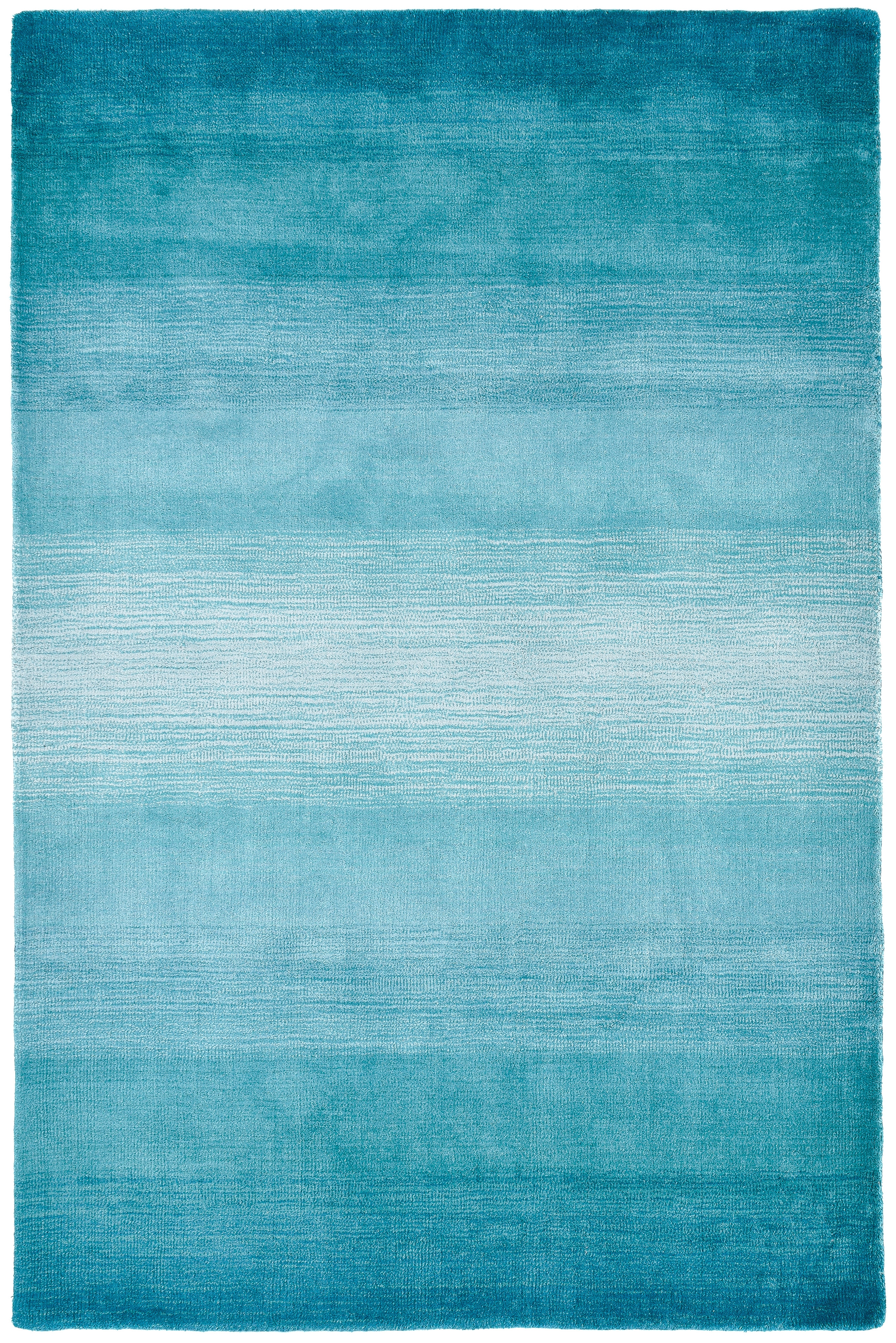 Wollteppich THEKO "Wool Comfort" Gr. 1, blau (türkis), B:60cm H:14mm L:90cm, Schurwolle, Teppiche, Handweb Teppich, reine Wolle, handgewebt, brilliante Farben, Scandi Image