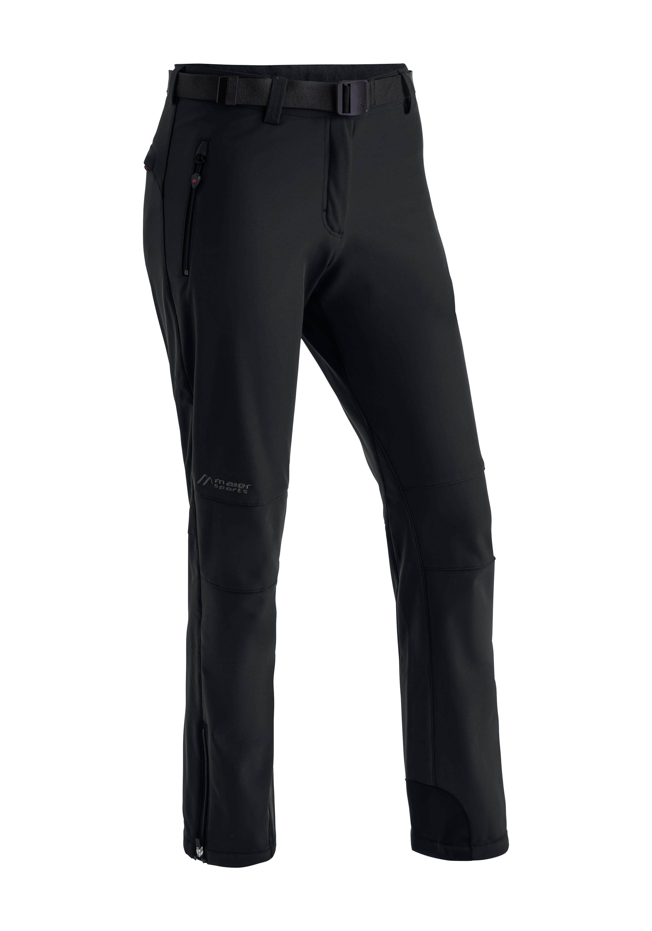 Funktionshose MAIER SPORTS "Tech Pants W", Damen, Gr. 34, Normalgrößen, schwarz, Vorderseite: 92% Polyester, 8% Elasthan / Rückseite: 100% Polyester, Hosen, Warme Softshellhose, elastisch und winddicht Image