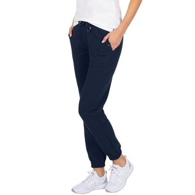 Jerseyhose TRIGEMA "TRIGEMA Bequeme Jogginghose mit großen Taschen", Damen, Gr. XL, US-Größen, blau (navy), 55% Polyester, 45% Baumwolle, casual, Hosen Image