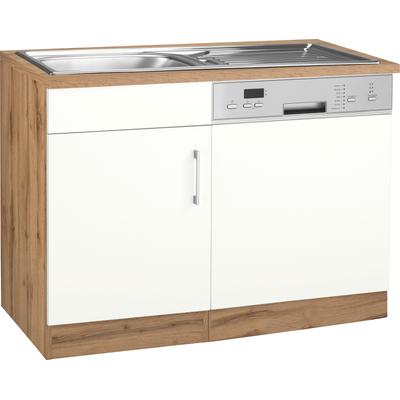 Spülenschrank KOCHSTATION "KS-Colmar", weiß, B:110cm H:85cm T:60cm, Holzwerkstoff, Schränke, 110 cm, Front und Sockelblende für teilintegrierten Geschirrspüler Image