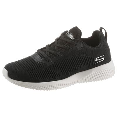 Sneaker SKECHERS "Bobs Squad - Tough Talk", Damen, Gr. 35, schwarz-weiß (schwarz, weiß), Textil, Synthetik, sportlich, S