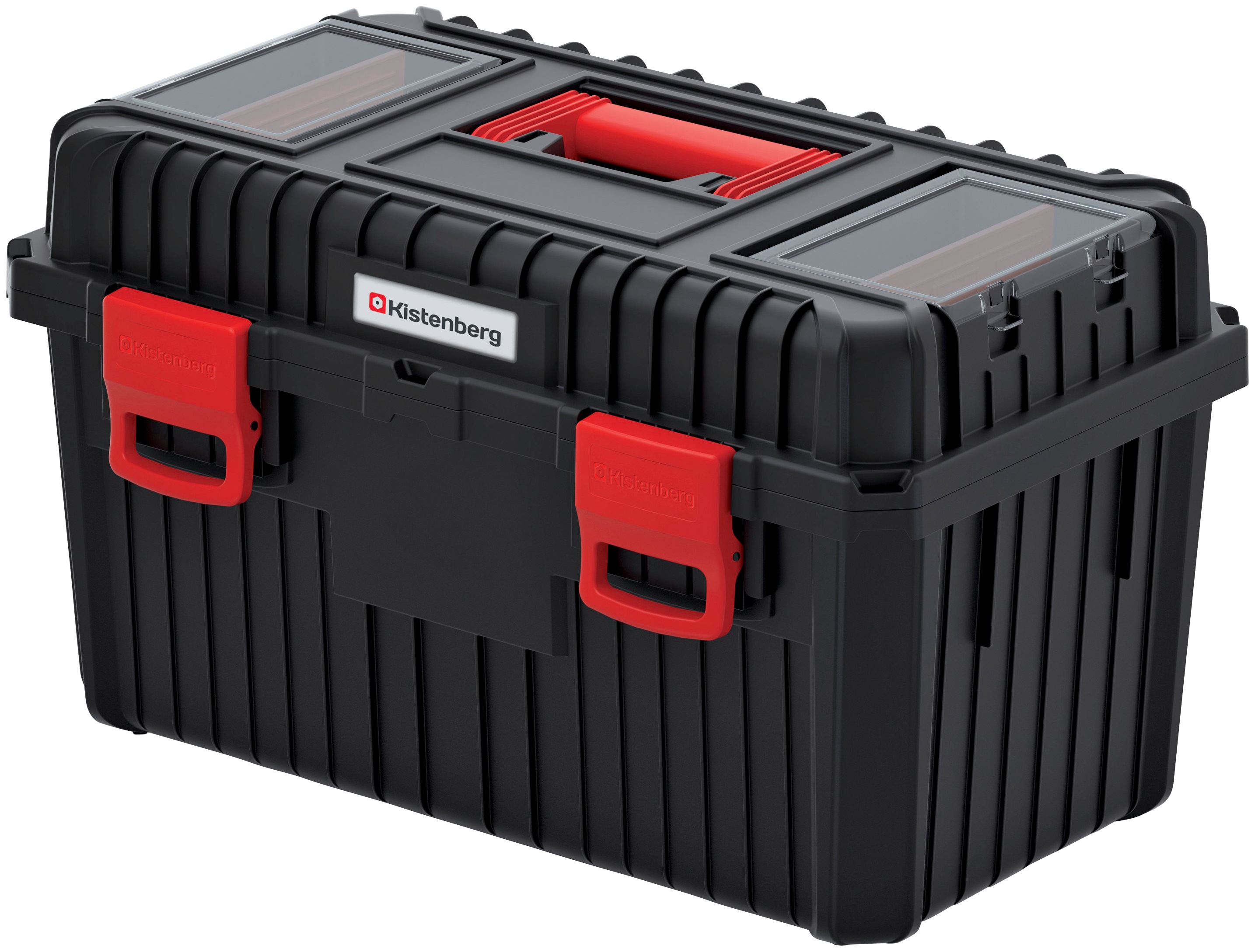 Werkzeugbox PROSPERPLAST "HEAVY", schwarz (schwarz, rot), B:58,5cm H:33,7cm T:36cm, Kunststoff, Aufbewahrungsboxen, 58,5 x 36 x 33,7 cm