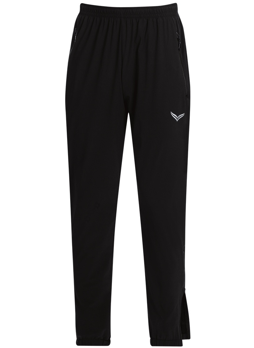Jerseyhose TRIGEMA "TRIGEMA Freizeithose mit Bein-Reißverschluss", Damen, Gr. M, US-Größen, schwarz, 74% Nylon, 26% Elasthan, Basic, Hosen Jerseyhose