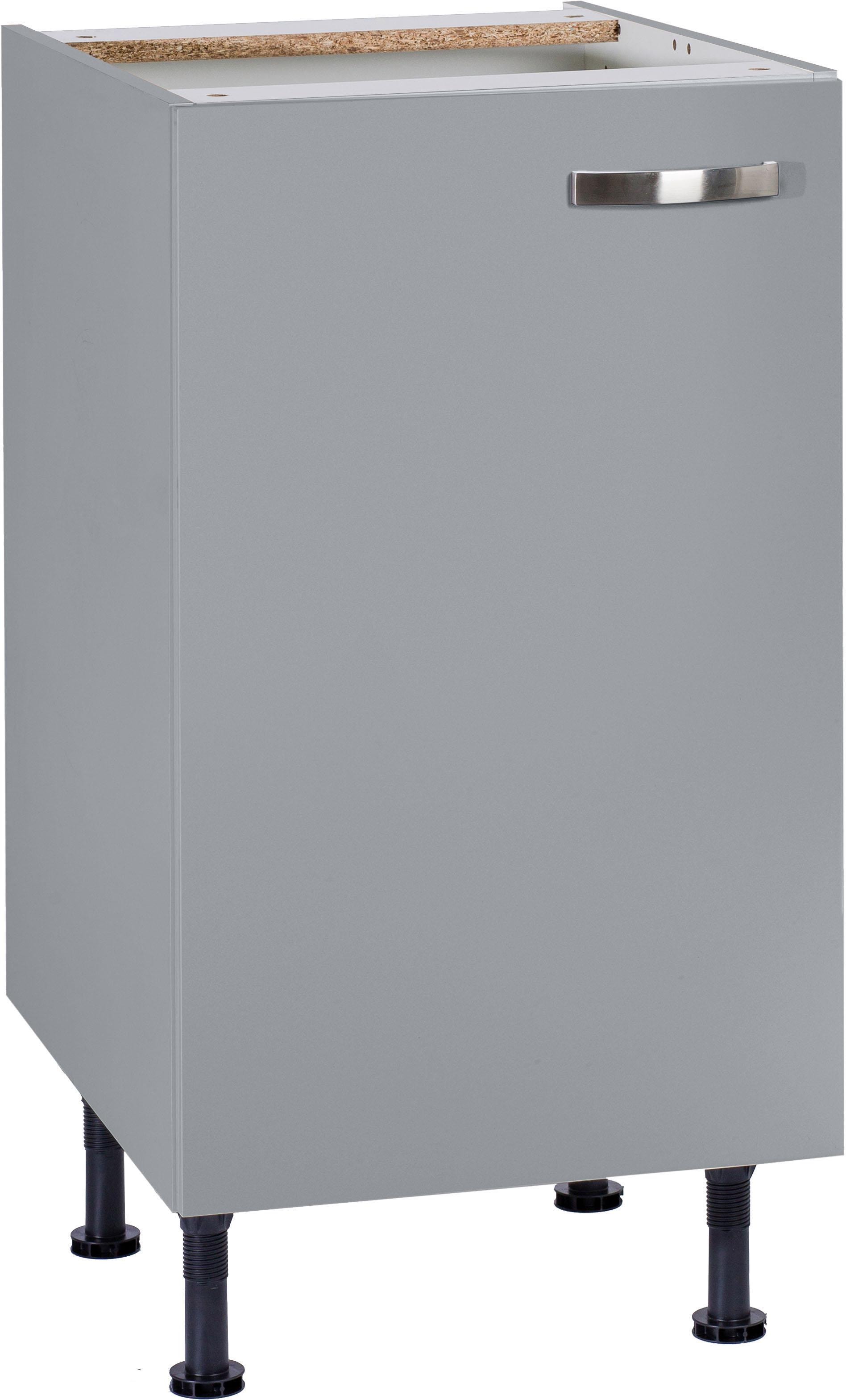 Unterschrank KOCHSTATION "KS-Cara", grau (basaltgrau, basaltgrau), B:45cm H:87cm T:58,4cm, Schränke, Unterschrank, Breite 45 cm