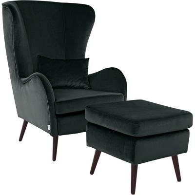 Sessel HOME AFFAIRE "Sallito, TV-Sessel, Ohrensessel mit", grün, B:76cm H:109cm T:85cm, Struktur Hahnentritt (67% Polypropylen, 33% Polyester), Samtoptik (100% Polyester), Fellimitat (100% Polyester), Samtcord (92% Polyester, 8% Polyamid), Struktur... Image