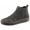Chelseaboots GABOR, Damen, Gr. 37, grau (dunkelgrau), Veloursleder, unifarben, sportlich, Schuhe, Plateau, Stiefelette, Schlupfschuh mit dezenten Kontrastnähten