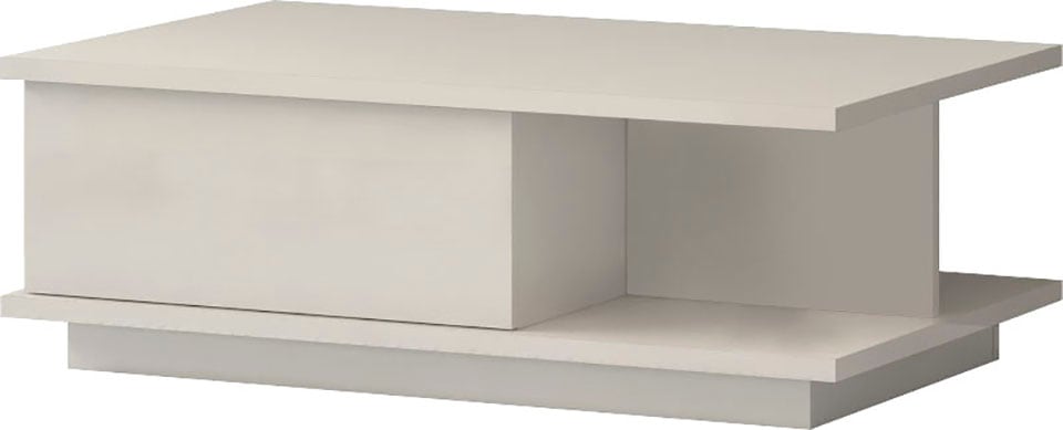 Couchtisch PLACES OF STYLE "Piano", beige (beige hochglanz, beige hochglanz), B:103,5cm H:36cm T:65cm, Tische, UV lackiert, Wohnzimmer Tisch mit Schublade inkl. Soft-Close Funktion