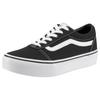 Plateausneaker VANS "Ward Platform", Gr. 32,5, schwarz-weiß (schwarz, weiß), Textil, sportlich, Schuhe Skaterschuh Canvassneaker Sneaker low, aus textilem Canvas-Material