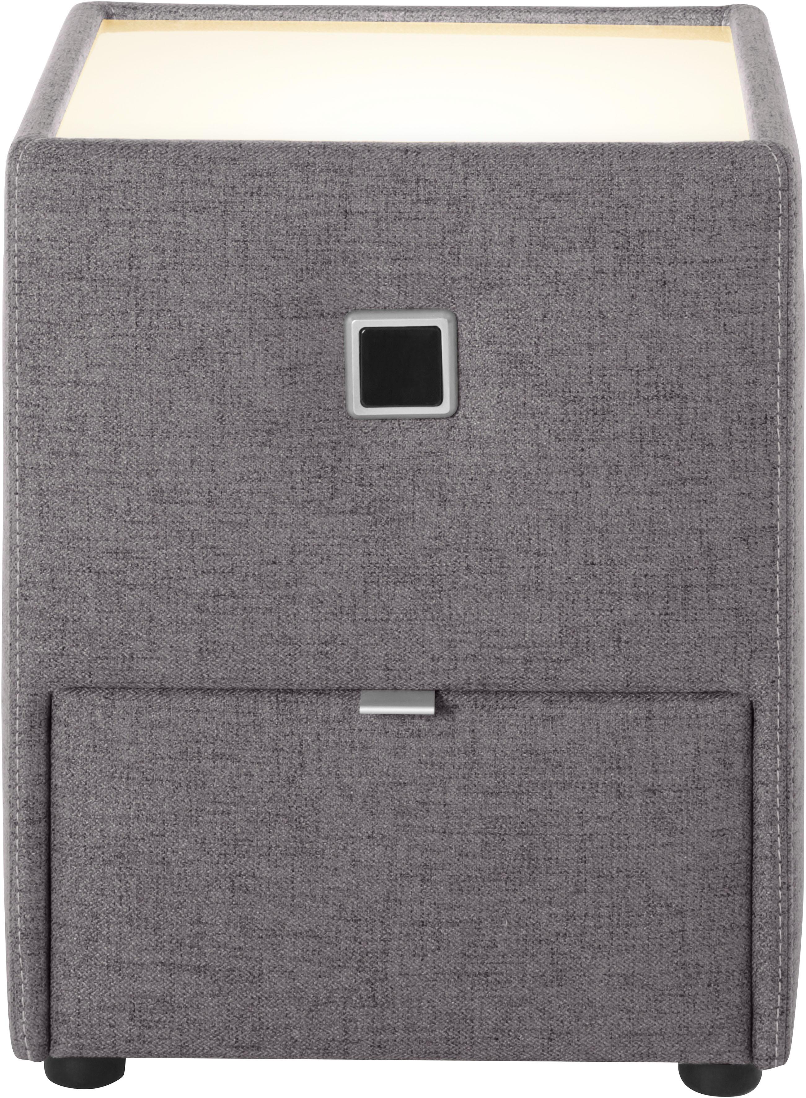 Nachtkonsole JOCKENHÖFER GRUPPE "Lancy", grau (dunkelgrau 369, 19), B:42,5cm H:53cm T:45cm, Glas, Holzwerkstoff, Sideboards, Nachtkonsole, mit LED-Beleuchtung