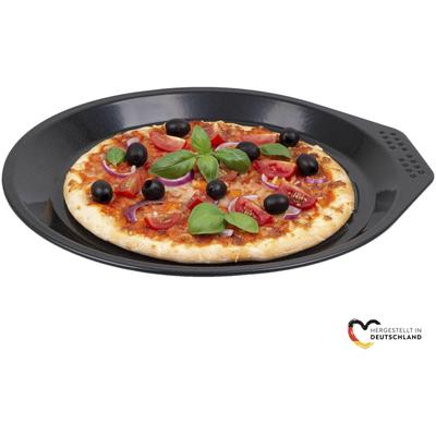 Pizzablech CHG "PRIMA "Emaille", schwarz, B:33cm T:36cm, Emaille, Stahlblech, Backbleche, mit praktischer Thermolochung, Made in Germany Image