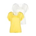 T-Shirt VIVANCE Gr. 40/42, gelb (gelb, creme) Damen Shirts Jersey mit weicher Häkelspitze am Rücken Bestseller