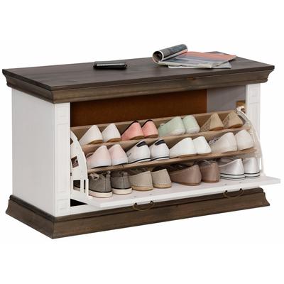 Schuhbank HOME AFFAIRE "Vinales", weiß, B:96cm H:55cm T:39cm, Massivholz, Sitzbänke Image