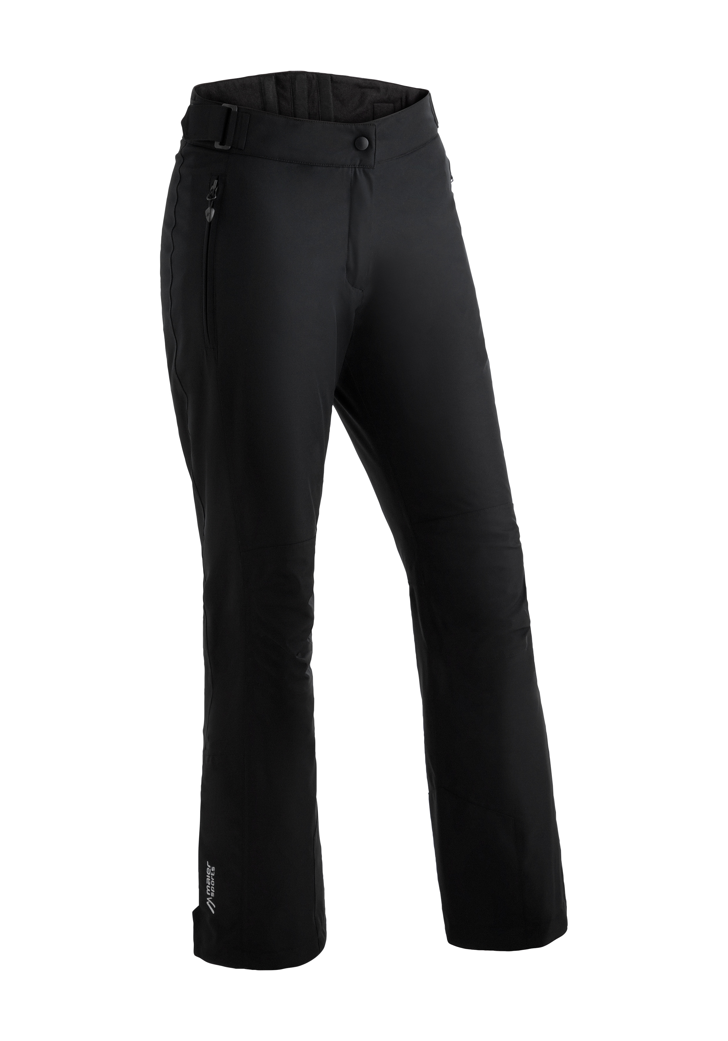 Skihose MAIER SPORTS "Resi 2", Damen, Gr. 46, Normalgrößen, schwarz, 100% Polyester, Hosen, Damen Schneehose, wind- und wasserdicht, 2 RV-Taschen, Regular Fit Image