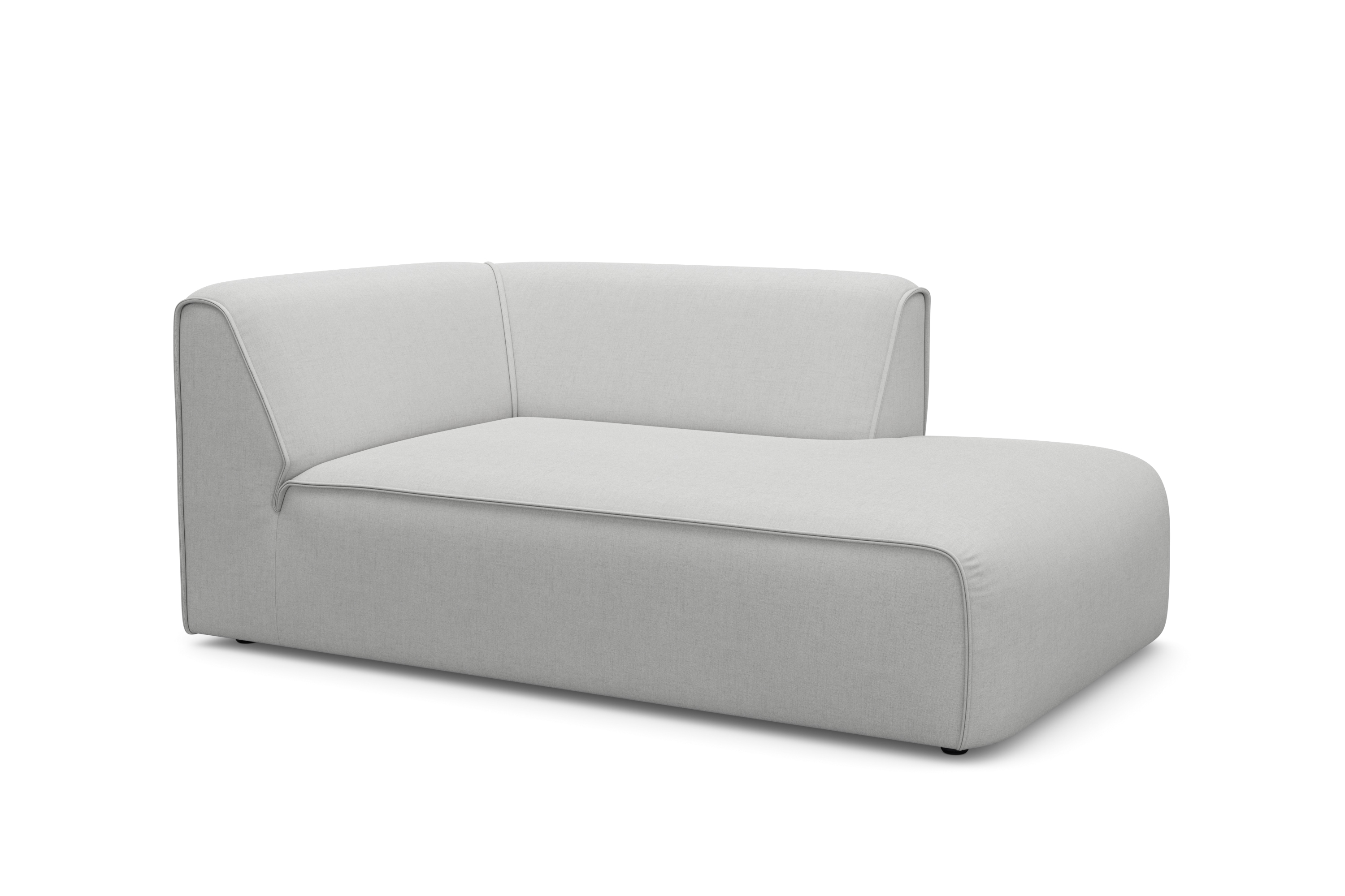Ottomane OTTO HOME "Merid Chaiselongue, Maße B/T/H: 100/162/70 cm", grau (hellgrau), B:100cm H:70cm T:162cm, Struktur fein (100% Polyester);Samtoptik (100% Polyester);Samtcord (92% Polyester, 8% Polyamid), Sofas, Ottomane, als Modul oder separat...