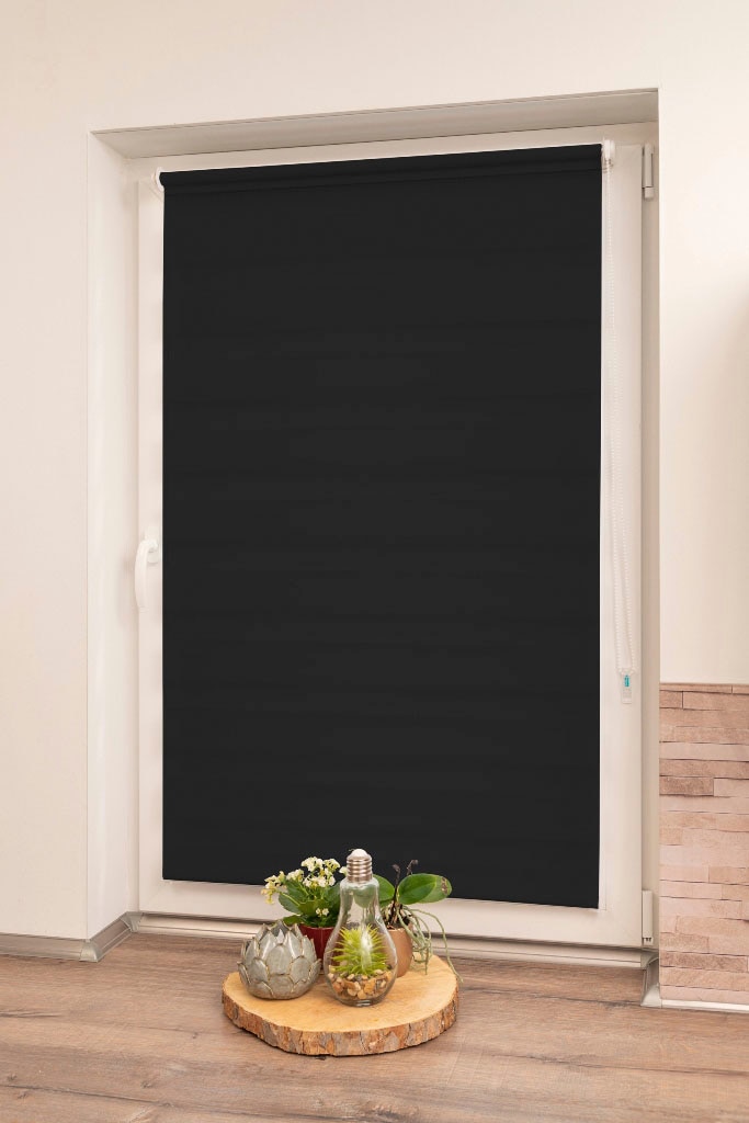 Doppelrollo K-HOME "Maringa Klemmfix" Gr. 40, schwarz, B:35cm H:150cm, Polyester, Rollos, in verschiedenen Größen und 11 Farben erhältlich Image