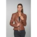 Lederjacke MAZE "Brightwater", Damen, Gr. M, braun (cognac), Obermaterial: 100% Lammleder / Futter: 100% Baumwolle / Ärmelfutter: 100% Polyester, Jacken