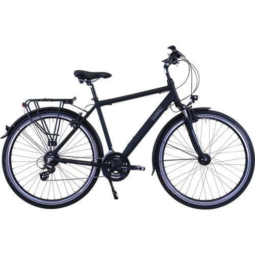 „Trekkingrad HAWK BIKES „“HAWK Trekking Gent Premium Black““ Fahrräder Gr. 57 cm, 28 Zoll (71,12 cm), schwarz Trekkingräder“