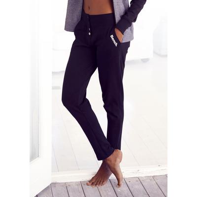 Sweathose BENCH. LOUNGEWEAR, Damen, Gr. 38, N-Gr, schwarz, Sweatware, Obermaterial: 60% Baumwolle, 40% Polyester, unifarben, Basic, bequem lang, Hosen, mit Druckknöpfen am Bund, Loungeanzug, Topseller Image