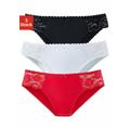 Jazz-Pants Slips PETITE FLEUR Gr. 48/50, 3 St., rot (rot, schwarz, weiß) Damen Unterhosen Jazzpants