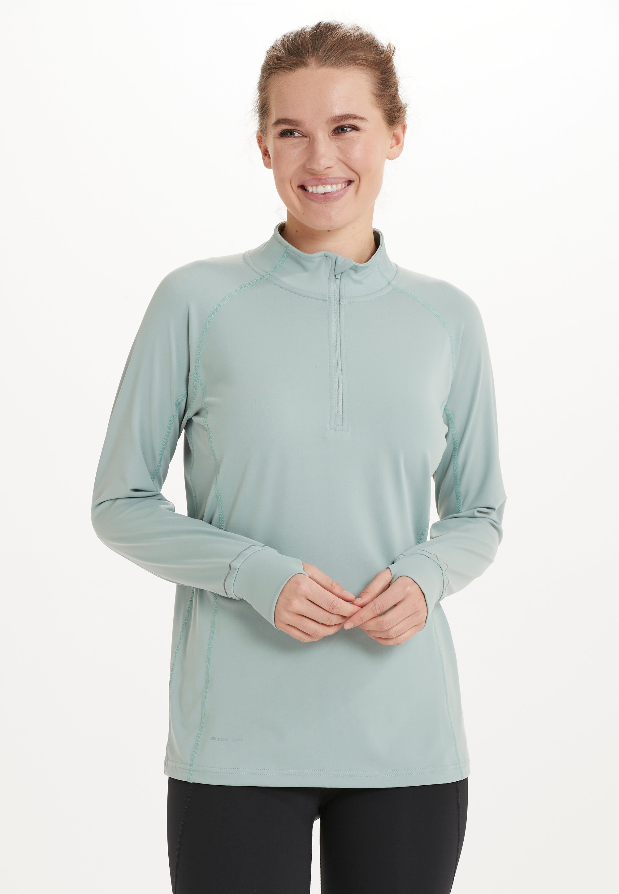 Funktionsshirt ENDURANCE "Daitine", Damen, Gr. 40, grün (hellgrün), 88% Polyester, 12% Elasthan, unifarben, normal, ohne Ausschnitt, Shirts Funktionsshirt, mit hochwertiger Sportausstattung Image