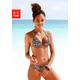 Triangel-Bikini LASCANA Gr. 40, Cup C, braun (braun, bedruckt) Damen Bikini-Sets Ocean Blue