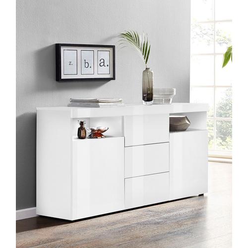 „Sideboard BORCHARDT MÖBEL „“Kapstadt““ Sideboards Gr. B/H/T: 139 cm x 72 cm x 35 cm, 3, weiß (weiß, hg) Sideboards Breite 139 cm“