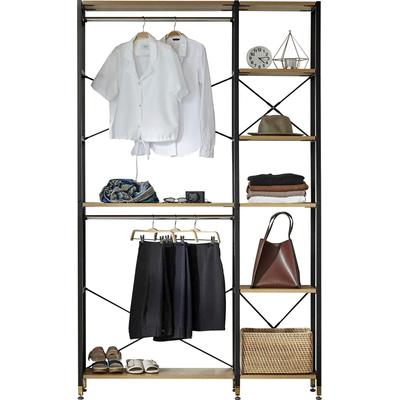 Mehrzweckregal INOSIGN "Connor", schwarz (natur, schwarz), B:127,5cm H:210cm T:30cm, Metall, MDF, Regale, vielfältig nutzbar, für alle Räume geeignet, Breite 127,50 cm Image