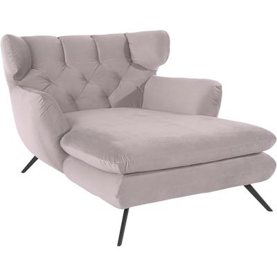 Loveseat 3C CANDY "Beatrice Loungesessel", rosa (altrosa), B:126cm H:95cm T:160cm, Samt-Optik (100% Polyester), Sessel, mit Knopfheftung im Rücken, Fernsehsessel, Relaxsessel Image