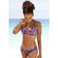 Bügel-Bandeau-Bikini VIVANCE Gr. 38, Cup A, lila (lila, bedruckt) Damen Bikini-Sets Ocean Blue