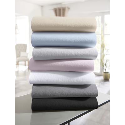 Spannbettlaken ANDAS "Greta in Gr. 90x200, 140x200 oder 180x200 cm", weiß, B:140-160cm L:200cm, Jersey, Obermaterial: 100% Baumwolle, Laken, aus Baumwolle, für Matratzen bis 23 cm Höhe, Bettlaken, Spannbetttuch Image