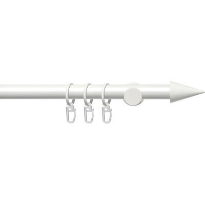 Gardinenstange LIEDECO "Fertigstilgarnitur 20 mm Power Spitze" Gr. 3, weiß, L:200cm Ø:20mm, Eisen, Gardinenstangen, Gardinenstange Komplett Image