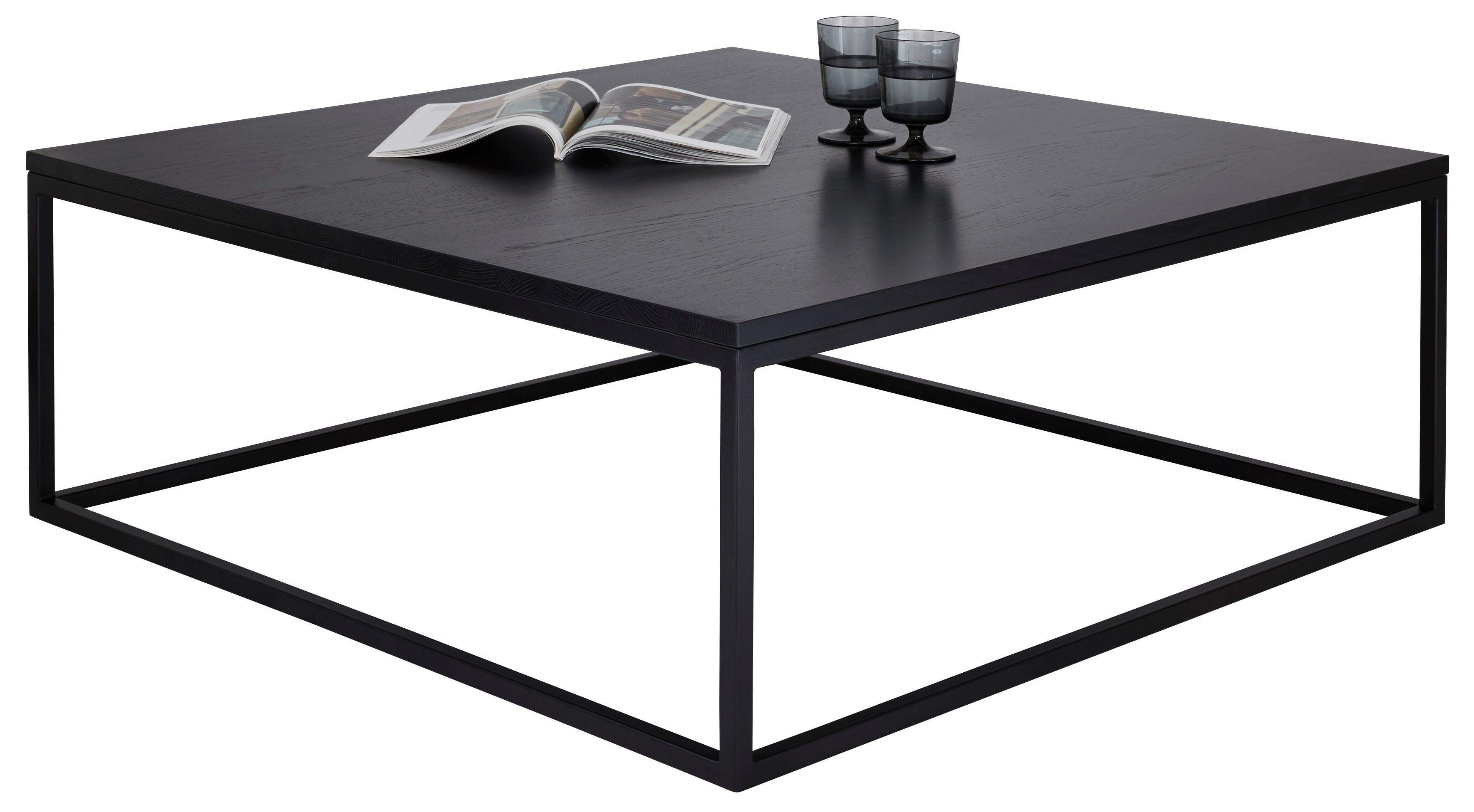 Couchtisch HOME AFFAIRE "Voorst", schwarz, B:80cm H:37cm T:80cm, Tische, Couchtisch, aus massiver Eiche und Metallgestell