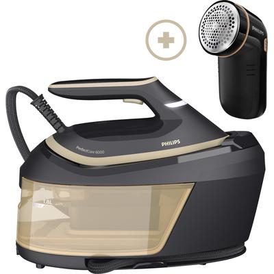 PHILIPS Dampfbügelstation "PerfectCare 6000 Series PSG6064/80", schwarz, Dampfbügelstationen, 2.400 Watt, OptimalTemp, 600 gr Dampfstoß