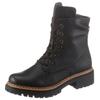 Schnürboots RIEKER, Damen, Gr. 42, schwarz, Lederimitat, klassisch, Schuhe, Stiefelette, Profilsohle, Blockabsatz, mit lässiger Schnürung